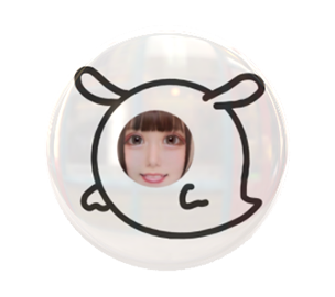 おばけうさぎ缶バッジ (1セット2個入り)