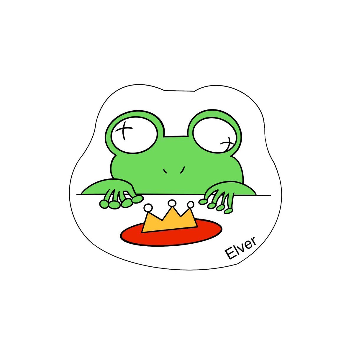 王冠を食べ物と勘違いするエルバーステッカー