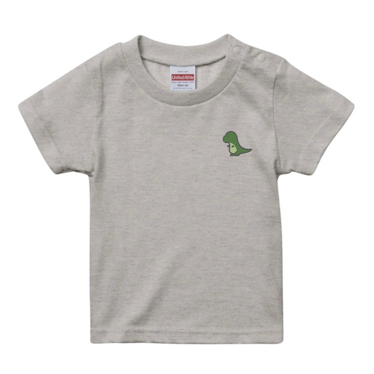 まろお恐竜(緑)刺繍キッズTシャツ