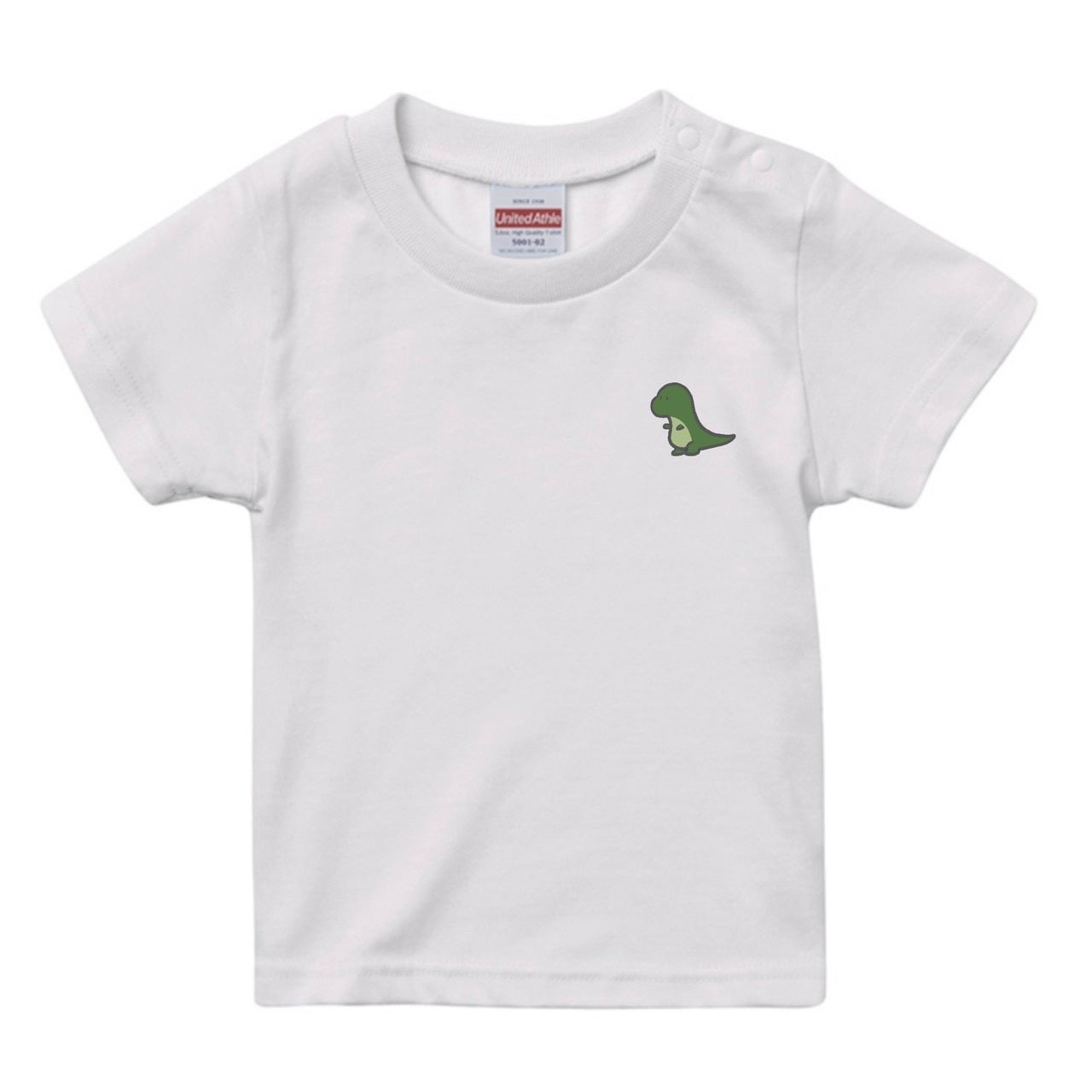 まろお恐竜(緑)刺繍キッズTシャツ